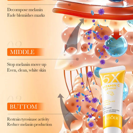 SADOER 5x Niacinamide Lip Care Tint Moisturizing Lip Balm & Anti-Chap Lip Mask Ceramide Lip Balm Vitamin C Lipstick Cute Makeup