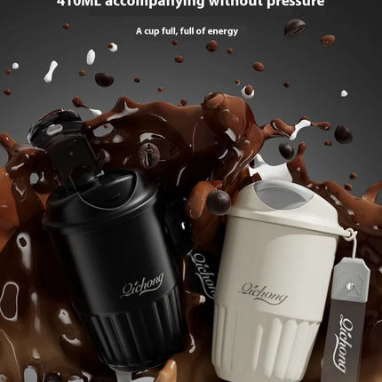 410ML Ceramic Liner Thermos Coffee Cup Travel Coffee Mug Vacuum Insulated Thermos For Coffee Thermal Cup Tumbler Christmas Gift
