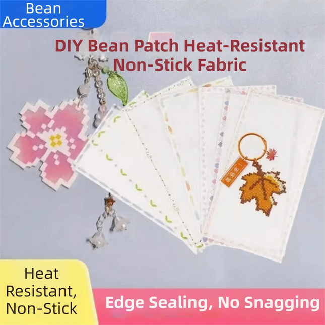 5Pcs Light Transmission Perler Beads Baking Cloth Edge-stitched DIY Melting Beads Baking Cloth Heatproof Heat Resistant