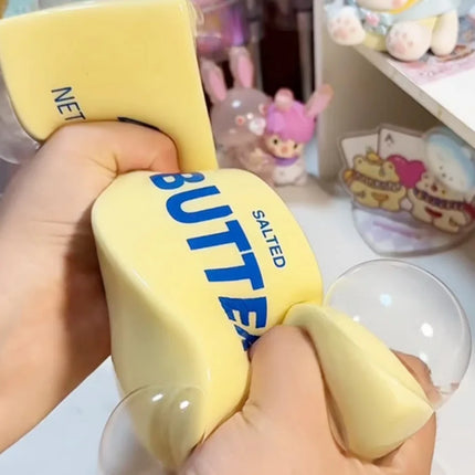 Jumbo Cube Cheese Stress Ball - Big Shapeable Squeeze Ball Non-Bounce Fidget Toy ASMR Sensory Anti-Stress Gift for Adults