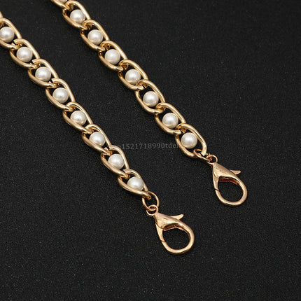 Women Imitated Pearl Bag Chain Long Crossbody Shoulder Bag Strap Handbag Female Replacement Handle Belt Parts 40/60/100/110cm