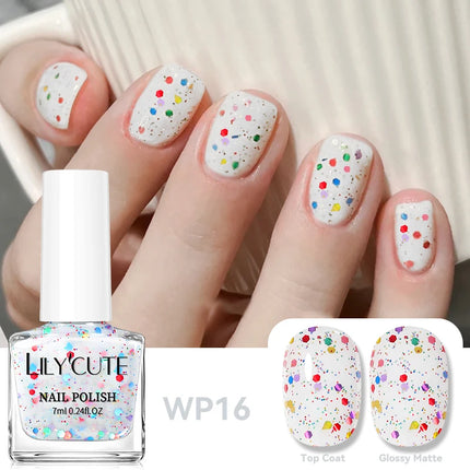 LILYCUTE 7ml Holographics Nail Polish Colorful Shining Effect Air Dry Glitter Nail Art Varnish No Need Lamp Nail Care Polish