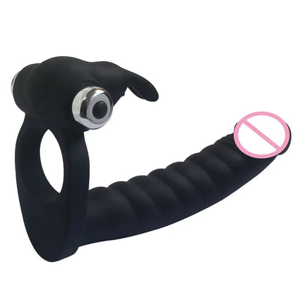 7 Speeds Penis Vibrating Ring Double Penetration Strong Dildo Anal Beads Butt Plug Rabbit Vibrator Clitoris Sex Toys for Couple