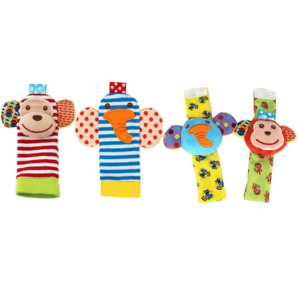 1 Set Baby Rattles Toys Infant Toys 0-6 Months  Cute Stuffed Animals Wrist Rattle Foot Finder Socks Newborn Toys Baby boy Gifts