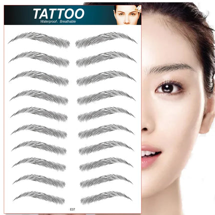 4D Hair Like Eyebrows Makeup Waterproof Eyebrow Tattoo Sticker Long Lasting Natural Fake Eyebrow Stickers Cosmetics 10 pairs 1PC