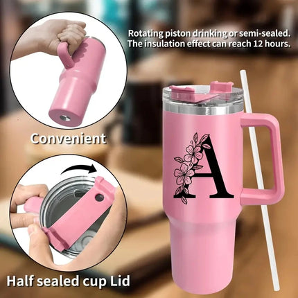 Personalized 40oz Tumbler with Name Custom Mother's Day Gifts Tumbler Metal Stainless Steel Vacuum Thermal Coffee Tea Mug