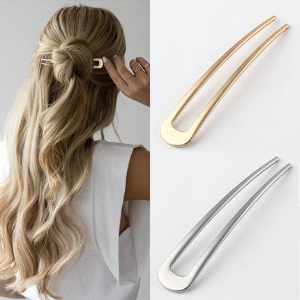 Simple Large U Shape Hair Clips Pins for Women Imitation Pearl Enamel Hair Sticks Bride Hair Styling Accessories Headwear Gift