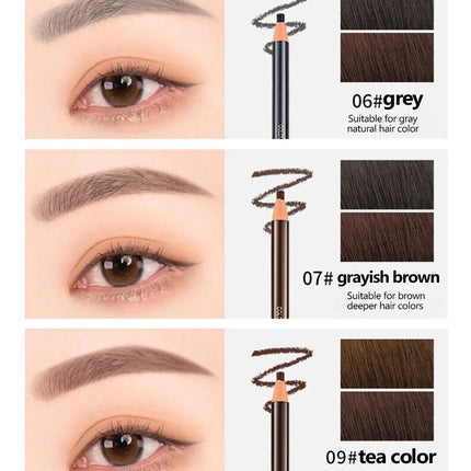 12PCS High Quality Pull Eyebrow Pencil Black Leather Makeup Wild Line Eyebrow Pencil Waterproof Hard Core Flat Head Pencil
