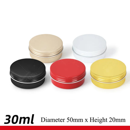 10/20/50pcs Golden Aluminum Jar 30ML Empty Aluminum Case 60g Black Tins Lip Balm Cans Cream Pots Cosmetic Container 120g MC1351