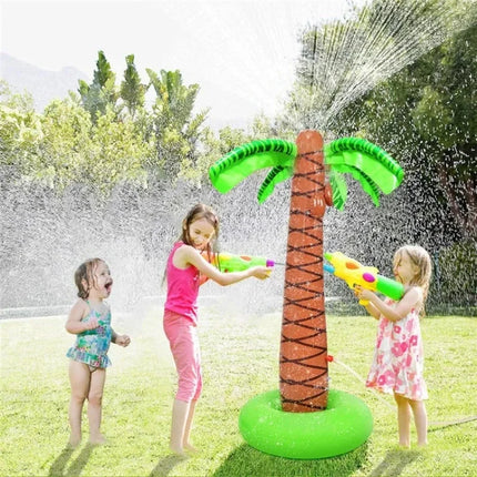 Summer Giant Inflatable Toys Cartoon Coconut Tree Hawaii Beach Swimming Pool Party Spray Sprinkler Inflatable Water Toys