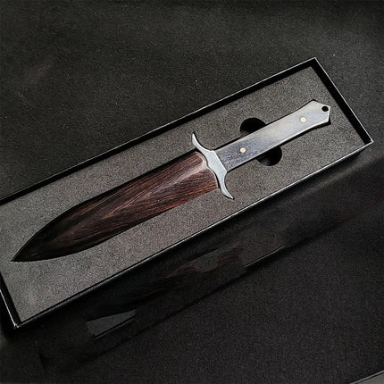 High Hardness Damascus Blade Ebony Handle  Camping EDC Fruits Jungle Knife Outdoor Survival Field Portable Tools Collection Gift