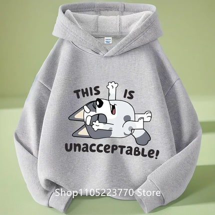 2025 Toddler Bluey Hoodie Rib Cuffs Winter Cartoon Anime Print Cozy Sweatshirt Boys Girls