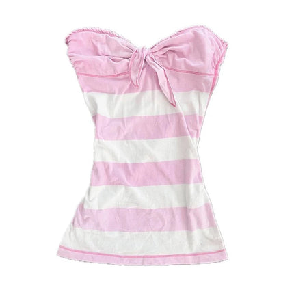 Stripe pattern casual tops chic cotton fashion Y2K tops cute silm rock aesthetic urban emo girls hip hops harajuku women t-shirt