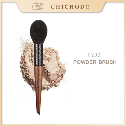 CHICHODO Professional animal hair makeup brush Precise loose powder brush powder Simple beauty tools - Goat Hair -F203