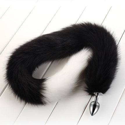 78cm Red Long Fox Tail Anal Plug Metal Butt Plug Prostate Massager Erotic Cosplay Accessories Adult Novelty Sex Toys For Couples
