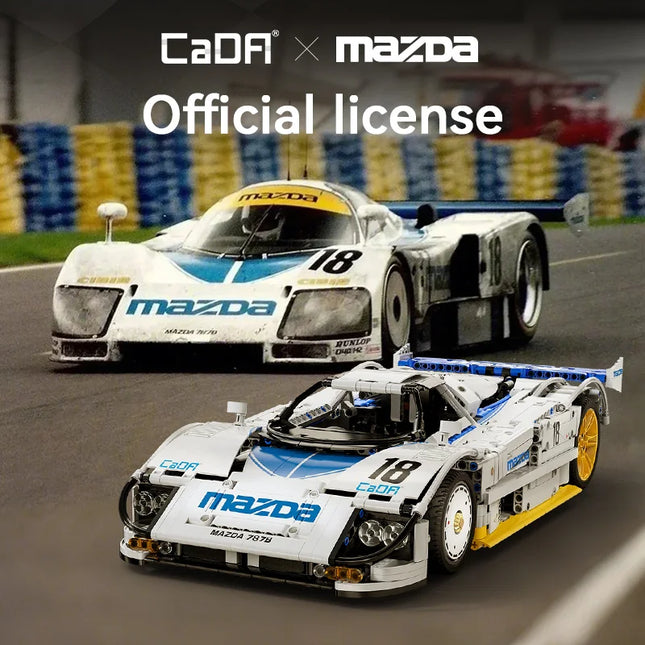 CaDA 1:10 Mazda 787B Technical Racing Car C42 Sports Car Model Building Blocks City Endurance Sports-Car Bricks Toys Kid Gifts ﻿
