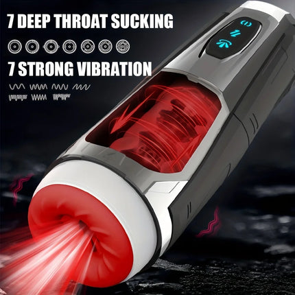Male Masturbator Cup With Realistic 3D Sleeve 7 Thrusting & Vibrating Stimulation Modes  for Male Masturbation Penis Training