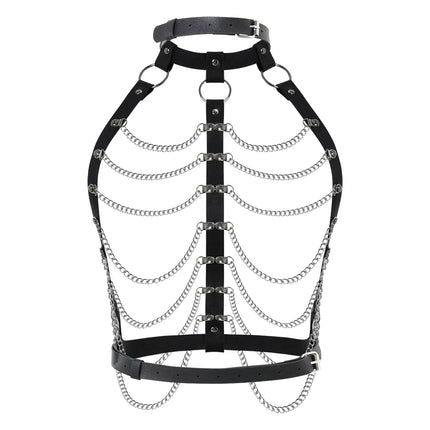 Women Sexy Fashion Chest Harness Pu Leather Bondage Lingerie Harness Belt Bdsm Gothic Punk Exotic Fetish  Festival Rave Outfit