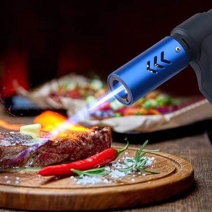 HONEST Metal Gas Lighter Jet Butane Cigar Lighter Windproof Kitchen Pipe BBQ Jewelry Welding Lighter Men's Outdoor Gadgets