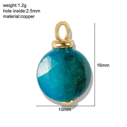 Bohemian Natural Stone Bead Charms For Jewelry Making Supplies Blue Green Stone Zircon Dijes Diy Earrings Bracelet Necklace