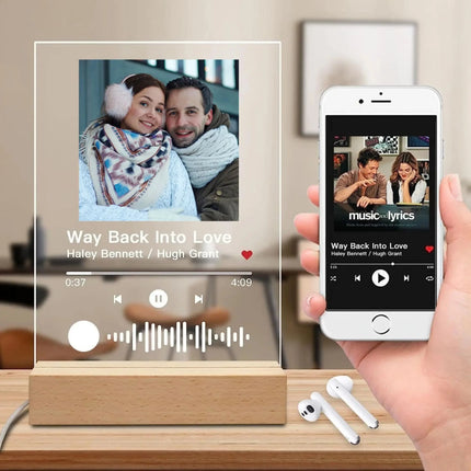 Custom Spotify Music Plaque Gifts For Anniversary Valentine Day Personalized Acrylic Photo Frame Lamp Perfect Mother's Day Gift