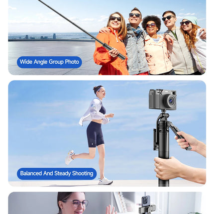 Tripod for Smartphone Light Camera,Tripods Stand with Wireless Bluetooth,Selfie Stick brackets with Phone Holder for Vlog/Video