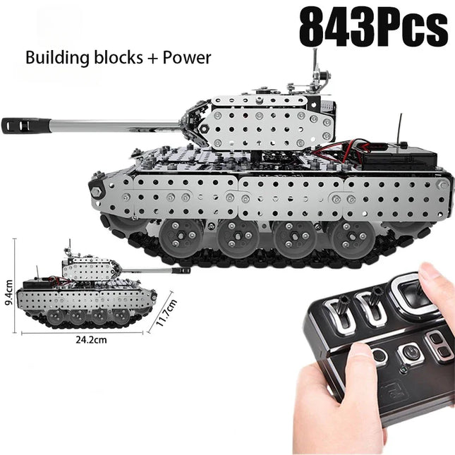 2.4G 10CH RC Tracked Dump Truck SW (RC) 008 DIY Stainless Steel Assemble Forklift Bulldozer Crane Vehicle Metal RC Car Model