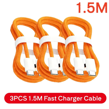 3PCS USB C Cable to USB C 240W Fast Charging Charger Cable Supports Fast Charging For iPhone 17 16 15 Samsung Huawei Xiaomi etc