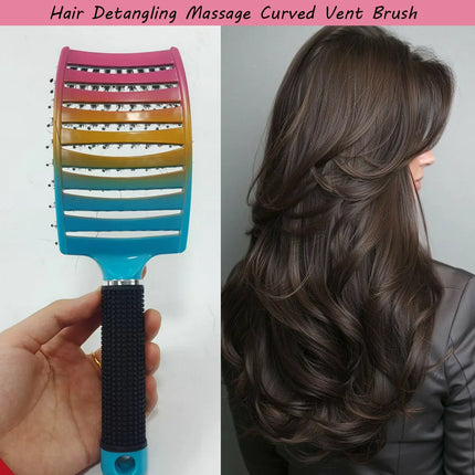 1pcs Hair Scalp Massage Comb Bristle Nylon Hairbrush Wet Curly Detangle Anti-Static Hair Brush for Salon Hairdressing Styling To