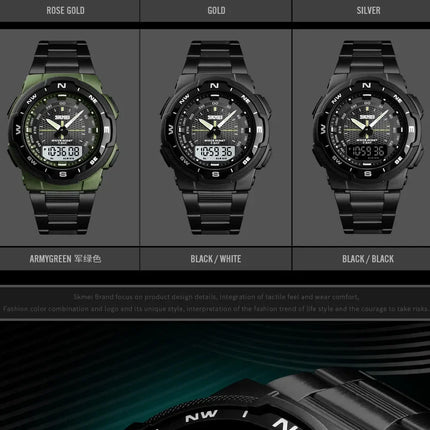 SKMEI 1370 Luxury Full Steel Business Waterproof Watch Relogio Masculino Watch Men Fashion Sport Quartz Clock Mens Watches