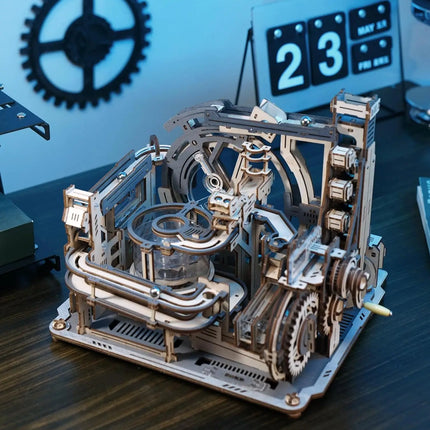 ROKR Electric Model Kits Marble Spaceport 3D Puzzles Brain Teaser Wooden Puzzles Building Toy Gifts for Men/Women/Teens
