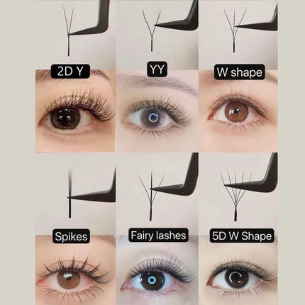 2D Y Single Tip Eyelash Extension 3D 4D W Natural Soft Wispy Eyelashes Individual False Lashes Mesh Net Cross Lash Makeup Cilio