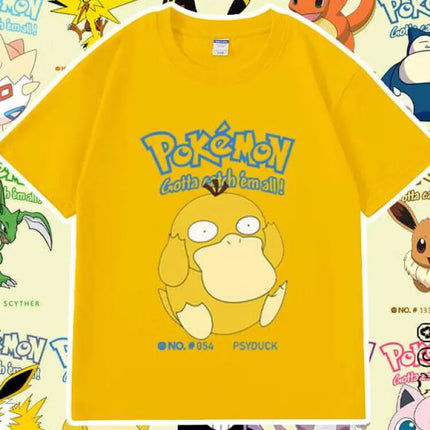 Pokémon Anime Mew Printing Oversized Cotton T-shirt Men and Women Comfortable Fashion Y2K Children's Clothing Summer T-shirt