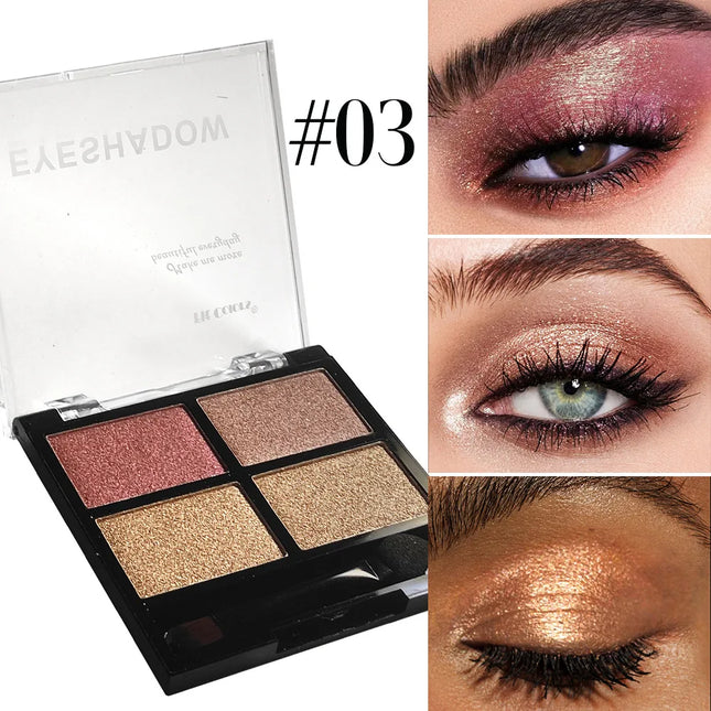4Color Eyeshadow Palette Gray Black Smoky Makeup Matte Pearlescent Silkworm Brightening Base Eyes Primer Powder With Application