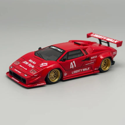 MINIGT 1:64 Lamborghini Countach LB-WORKS Red MGT Alloy Car Model 1100