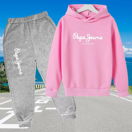 Newiños otoño primavera tendencia estampado de letras 2-13 años niños Casual 2 uds Sudadera con capucha + Pantalones chándal