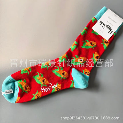 High Quality Fashionable Men's Mid-Calf Cotton Socks HappySocks New Arrival Suitable for All Seasons Swedish Design
