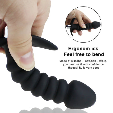 Threaded Anal Plug Dildo Vibrator Prostate Massage Beads Single Vibration Mode Stimulator Anal Plug Sex Toy For Men And Women