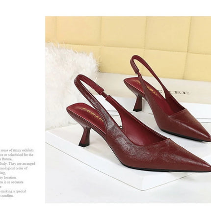 Banquet High Heels For Women Simple Slim Heels With Empty Pointed Toe Shoes With Tripping Temperament Fashionable Women's Shoes