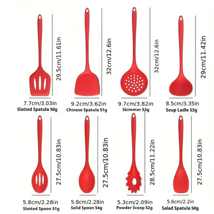1/4/8pcs Non-Stick Pans Silicone Spatula Soup Ladle Slotted Spoon Cooking Tools for Kitchen Utensil
