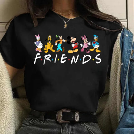 Family Vacation T Shirt Kawaii Mickey Minnie Donald Duck Daisy Print Fashion Clothes Casual Women T-shirt Camiseta Mujer