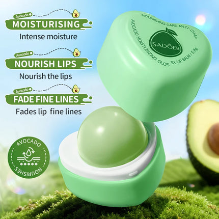 SADOER Avocado Moisturizing Lip Balm Hydrating Lipstick Nourishing Anti Cracking Plump Lips Lip Plumper Skin Care Cosmetics