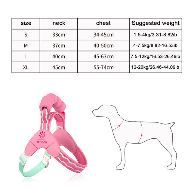 Dog Harness Leash Set Step-In No-Pull Easy Escape Proof Vest with Dual Leash Clips  for Puppy Small Medium  Dogs