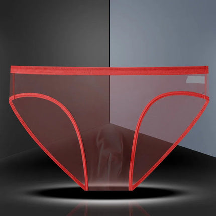 1-2 Pcs Sexy Full Transparent Men's Mesh Underwear Ultra-thin Breathable Ice Silk Seamless Briefs Erotic Male Underpants