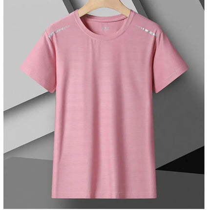 Women Reflective Running T-Shirt - High Elastic Breathable Quick-Dry Ice Silk Sport Top for Summer, Cool Short Sleeve Active Tee