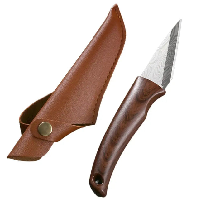 Wooden Handle Grafting Knife With Leather Shell Suitable For Garden Grafting/unpacking Etc Solid Wood Handle Garden Hand Tool
