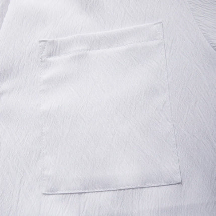 Men's Casual Button Down Shirts Short Sleeve Textured Summer Beach Shirt Cuban Vacation Shirts with Pocket S-XXXL