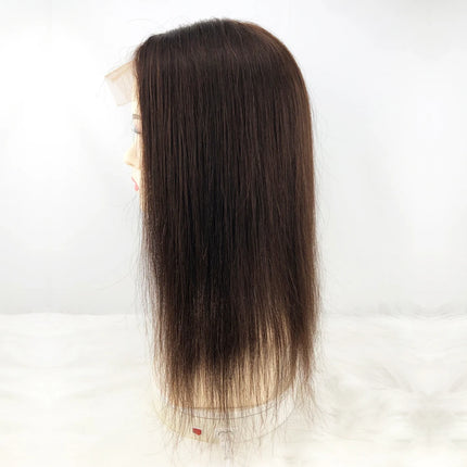Dark Brown Silk Top Human Hair Lace Closure 5x5 Silk Base Straight Human Hair Natural Color Closures Pre Plucked Hairline #4