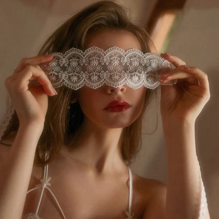 Sexy Black White Lace Transparent Eye Masks Women Sexy Lingerie Cosplay Costumes Erotic Accessories Bandage Strap Eye Covers