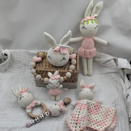 Newborn Mobile Gym Educational Ring Teething Toy Baby Cotton Baby Wooden Ring Rattle Crochet Wool Toy Customize Pacifier Chain